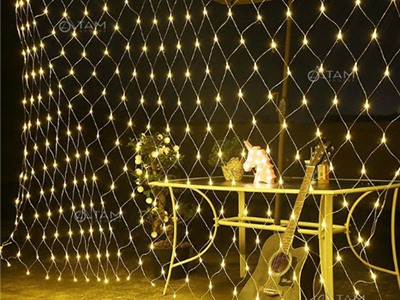 Đèn rèm Led lưới cá màu vàng ấm L-R-LUOIV